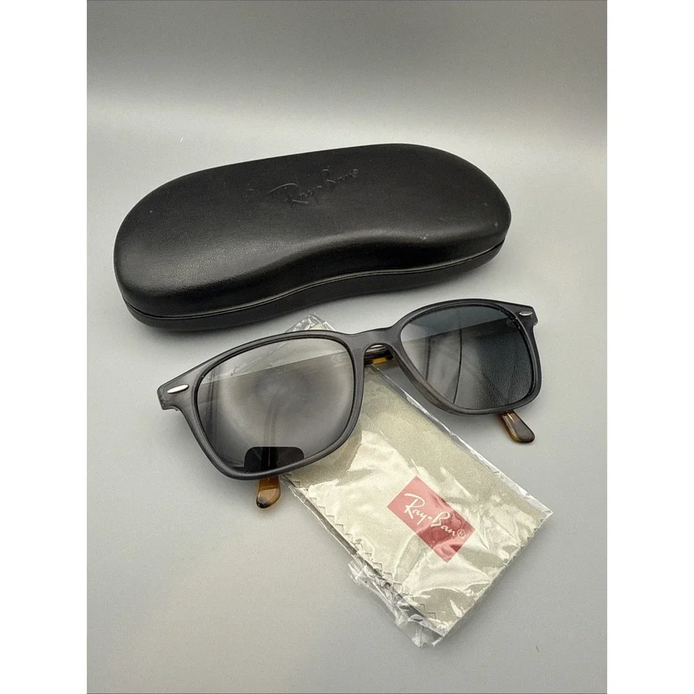 RAY-BAN RB7119 Vtg Italy Black Matte /Tortoise Sunglasses 55-17-145 & Case/Cloth